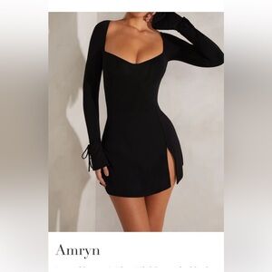 Oh Polly Black Long Sleeve Dress